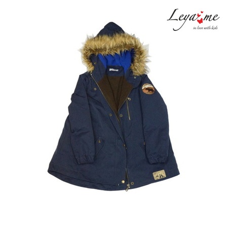 Парка темно-синяя с мехом