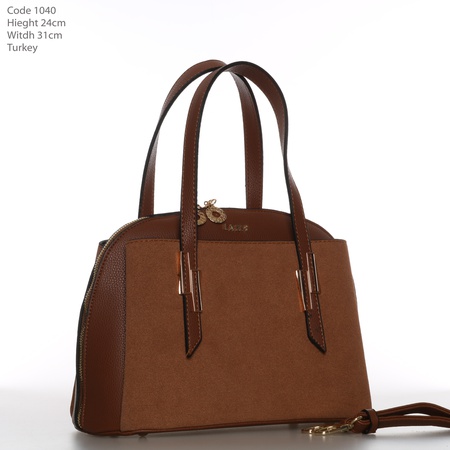 Bayan leopar desenli siyah rengi el ve omuz çantası