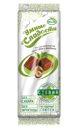 Плитка кондитерская «Умные сладости» с апельсином, с миндалем, с шоколадом, с фундуком  90г