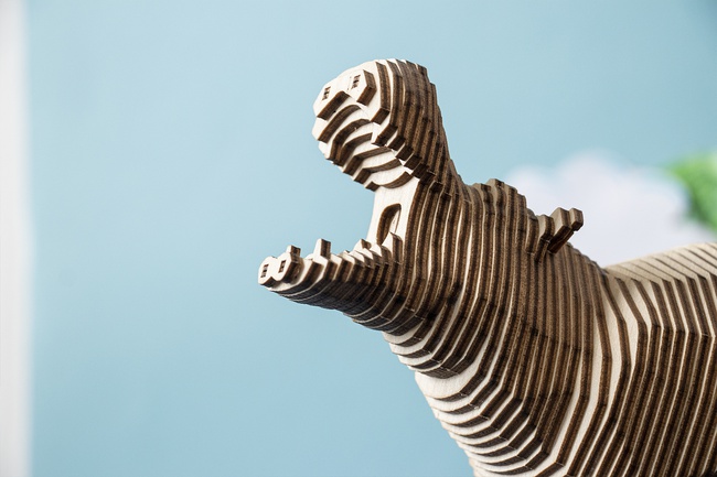 Деревянный конструктор Бегемот