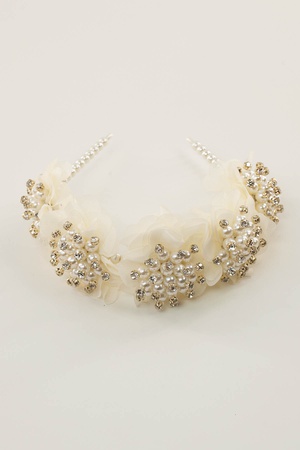 Набор застежек для серег Bijusel Pearl Flower, белый