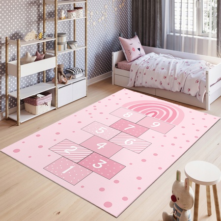 Dijital Baskılı Kaymaz Taban Yıkanabilir Tay Tüyü Kumaş Çocuk Odası Halısı-658250038573