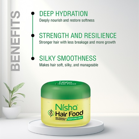Nisha Hair Food Hair Nourishing Hair Care, Olive, Coconut Oil & Vitamin E, 200g