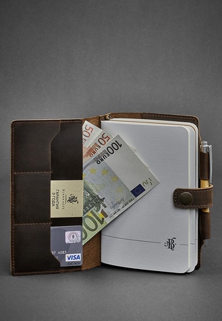 Кожаный блокнот (Софт-бук) 4.0 темно-коричневый