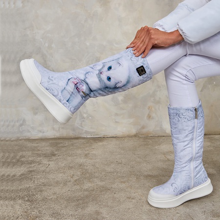 Полусапоги женские KB807WW KING BOOTS Белый котенок Германия