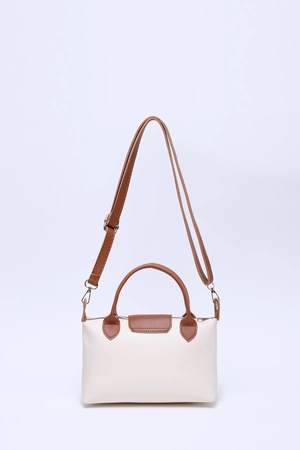 Suni Deri Tek Bölmeli Çift Askılı El  Kol Ve Çapraz Omuz Çantası