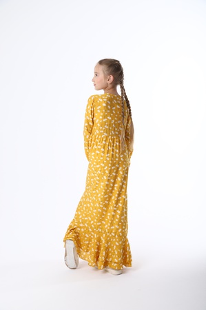 Viskon satenden kızlar için yazlık elbise (11)