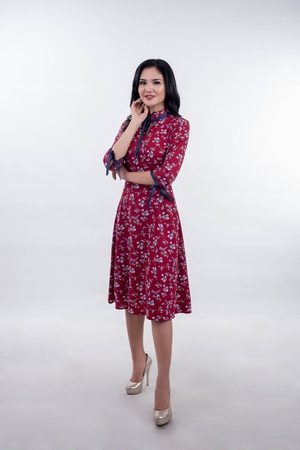 Kurdeleli çiçekli elbise