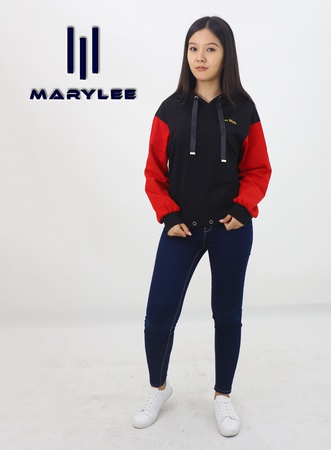 Wholesale knitted hoodies for women with print (click-print)