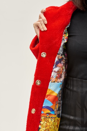 Paltolu bayan Silverfox model 821Red