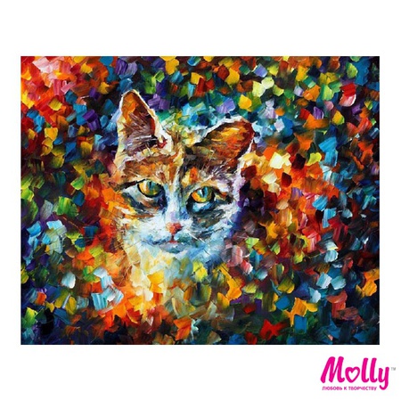 Painting by numbers Afremov. Meow