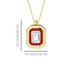 Even & Pétra 14 Ayar Altın Taşlı Kırmızı Renk Baget Kolye