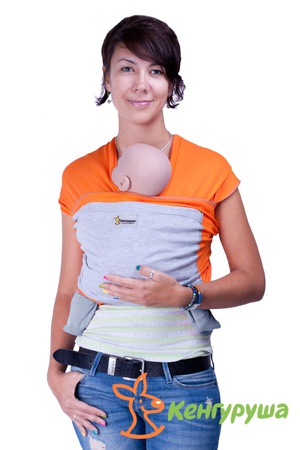 Слинг-шарф трикотажный Кенгуруша Mix, апельсин