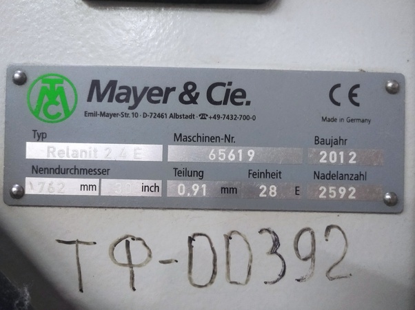 knitting machine Mayer&Cie Model RELANIT 2.4 E
