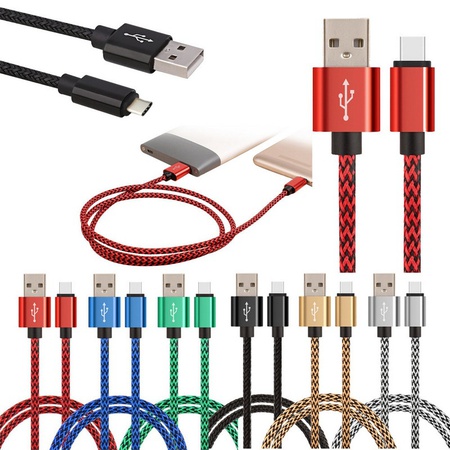 Кабель USB-microUSB плетеный, с алюминиевым штекером