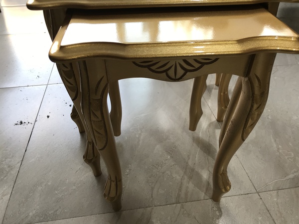 Gold Altın Lake Boyalı 4 Lü Sehpa