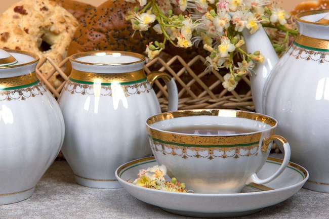 Сервиз чайный 15 предм. Белый лебедь Ожерелье