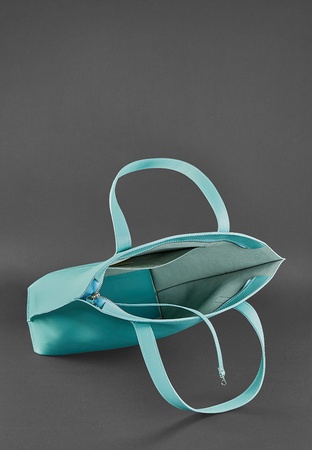 Кожаная женская сумка шоппер D.D. Бирюзовая