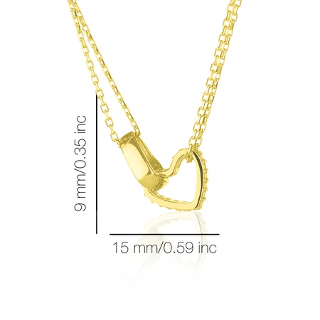 Колье Even & Pétra из 14-каратного золота с двумя переплетенными цепочками в форме сердца