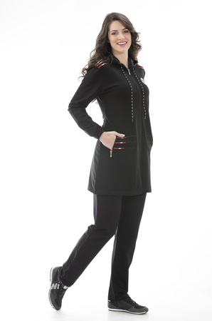 Женский костюм-туника большого размера с вышивкой на молнии IMPULSE на плечах