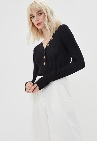 ТРИКОТАЖНАЯ КОФТА С ПУГОВИЦАМИ