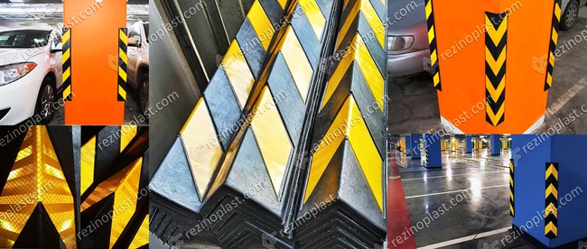 Угловая защита стен и колонн (демпфер угловой парковочный)