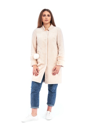 Пальто женское Silverfox модель 805-Жемчуг