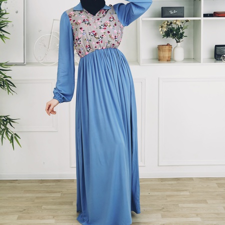 Платье с цветной полочкой. Ткань: Штапель Твил Бельмондо