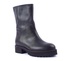 S193 black leather mid-calf boots