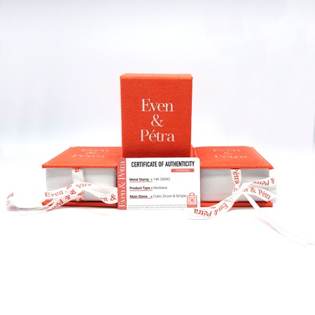 Even & Pétra 14 Ayar Altın Taşlı Hilal Kolye