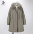 女式皮草连帽派克大衣