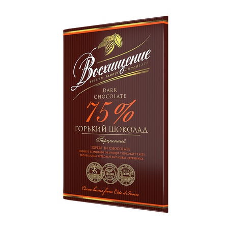 Portion bitter chocolate "Voshishlenie" 75% cocoa, 100g