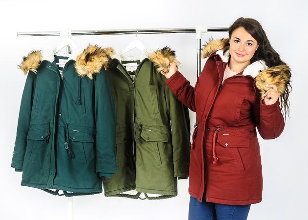 Парка джинсовая на овчине с мехом