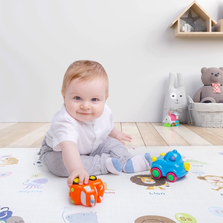 100 x 120 CM Learning With Animals Muslin 100% Organic Cotton Play Rug