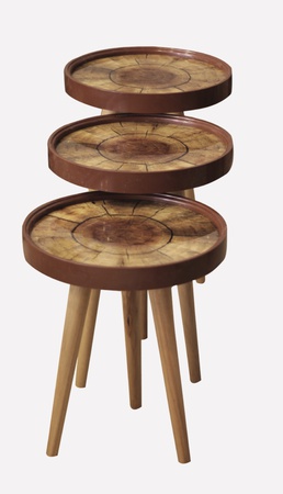 Набор из 3 ретро журнальных столиков из стекла