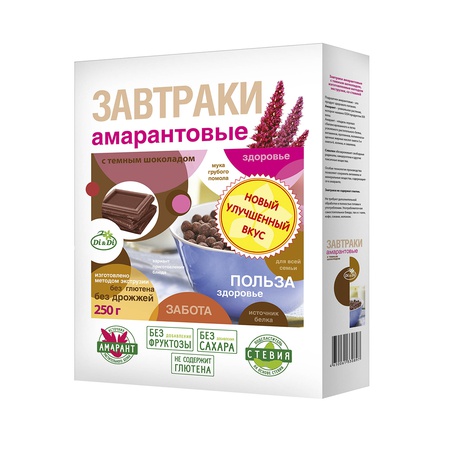 Завтраки Di & Di амарантовые  с белым и с темным  шоколадом 250г
