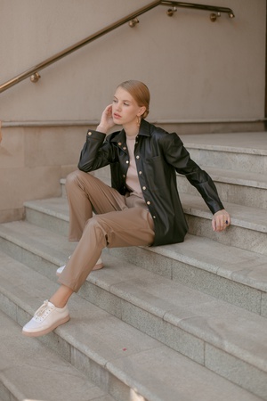 Рубашка на кнопках кожзам  '20