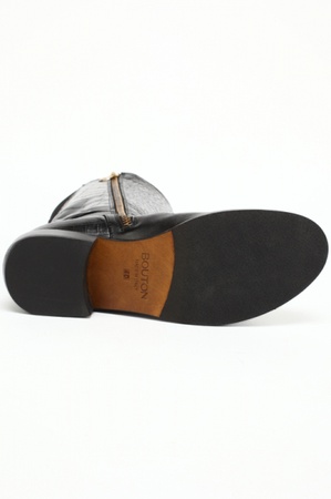 黑色鳄鱼皮靴S091