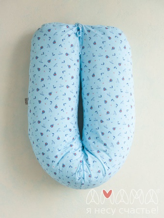 Подушка Легкая на подъем, трикотаж, голубой