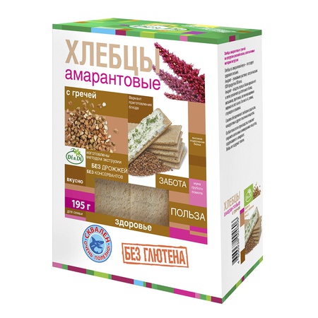 Хлебцы без глютена амарантовые 195г