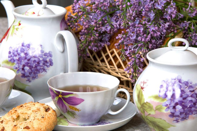 Сервиз чайный Альпийские цветы (Белый лебедь, 14)