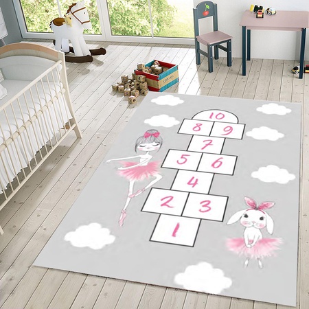 Dijital Baskılı Kaymaz Taban Yıkanabilir Tay Tüyü Kumaş Çocuk Odası Halısı-658250037934