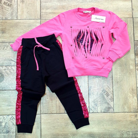 3-14 yaş kesik çizgili pullu kız takım