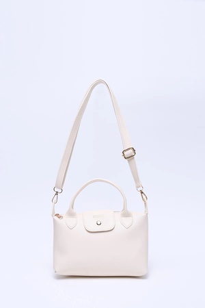 Suni Deri Tek Bölmeli Çift Askılı El  Kol Ve Çapraz Omuz Çantası