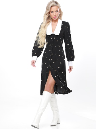 Yakalı ofis elbisesi