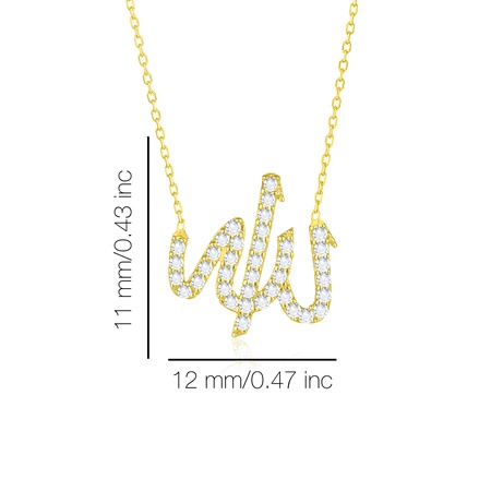 Even & Pétra 14 Ayar Altın Taşlı Allah Kolye