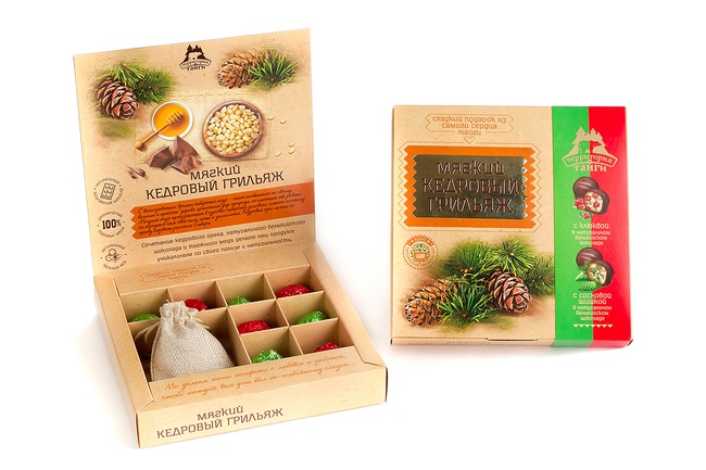 Мягкий кедровый грильяж с ягодами в коробке 120гр (на выбор)/ Ассорти/  *Бонус: травяной чай в подарок!