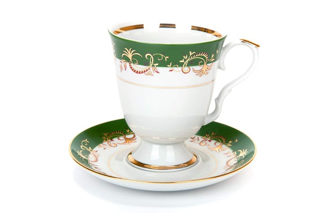 Бокал с блюдцем 600 мл Кружево