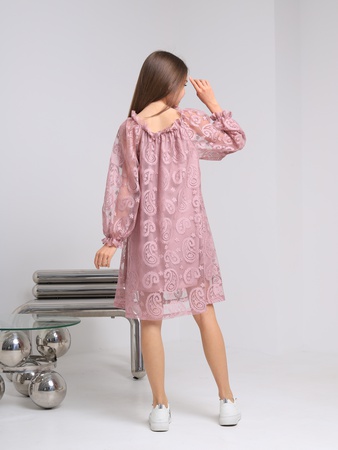 Платье крестьянка гипюровое подростковое нарядное/2420