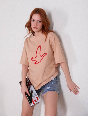 Baskılı kadın tişörtü